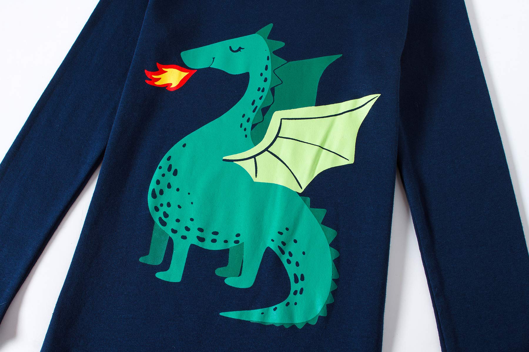 Dragon Little Boys Long Sleeve Pajamas Sets 100% Cotton Pyjamas Toddler Kids Pjs Size 2T Blue