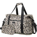 Expandable Travel Duffle Bag, Waterproof Weekender Overnight Bags for Women Men Hospital Bag for Women Labor Delivery Carry on Bag with Toiletry Bag for Travel Gym Airplanes(Leopard, X-Large)
