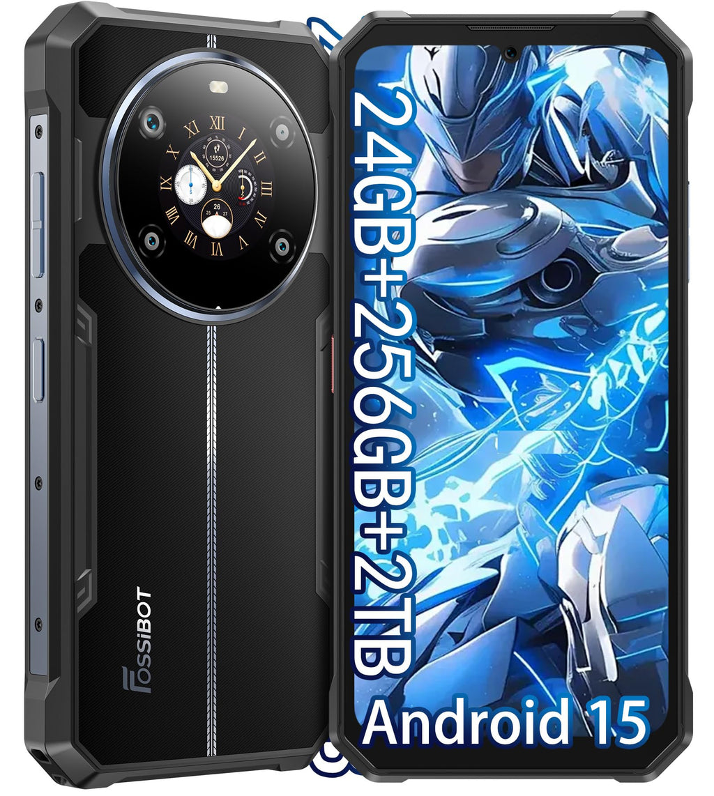 FOSSIBOT F109S Rugged Phone Unlocked,24GB+256GB/2TB,10600mAh Battery Phones, Android 15 Rugged Smartphone,Dual Display 6.745'' HD+1.32'' Cell Phone,50MP+16MP+5MP Camera,Dual SIM 4G Phone