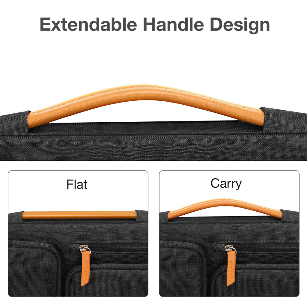 MOSISO 360 Protective Laptop Case 16 inch, 15-15.6 inch Laptop Sleeve Compatible with MacBook Pro 16, HP, Acer, Dell, Lenovo, ASUS, Side Open Carrying Case with 4 Zipper Pockets&Handle, Black