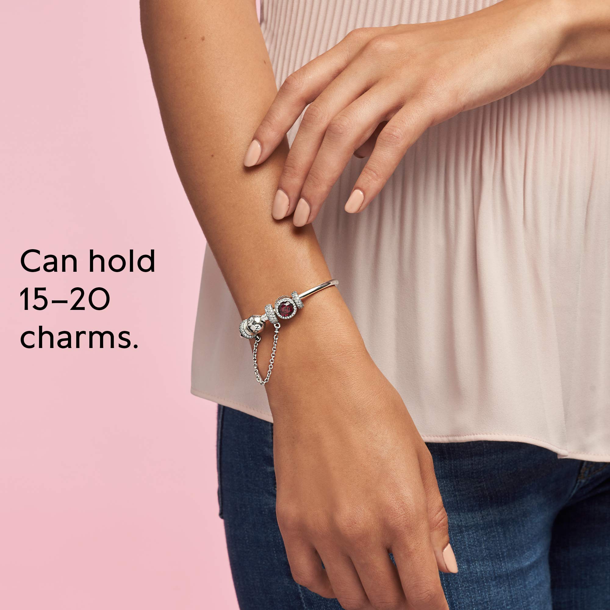 PANDORA Moments Ball Clasp Bangle Bracelet - Gold Bracelet for Women - Sterling Silver - With Gift Box - 6.7
