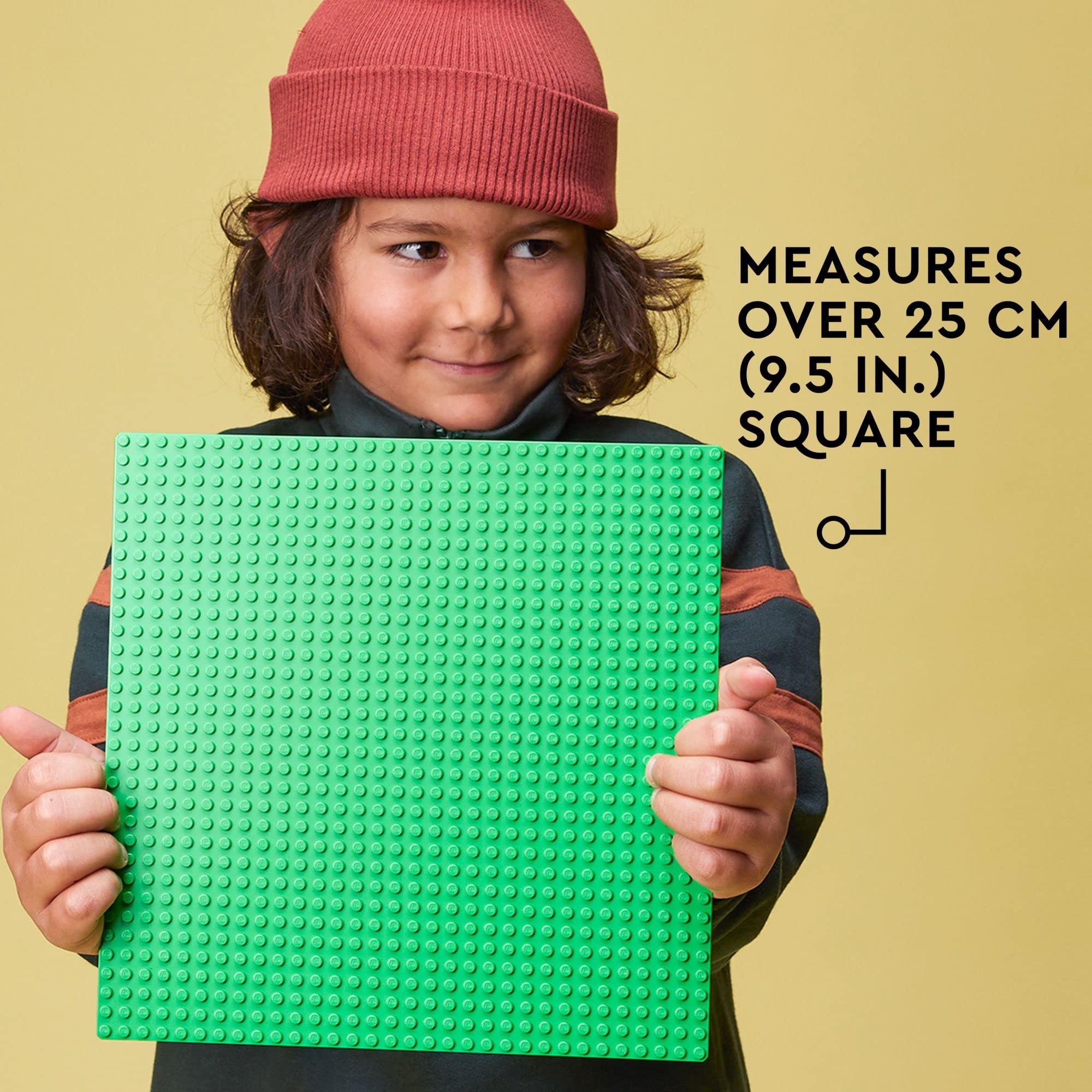 LEGO Classic Green Baseplate, Square 32x32 Stud Foundation to Build, Play, and Display Brick Creations, Great for Grassy Nature Landscapes, 11023, 4+