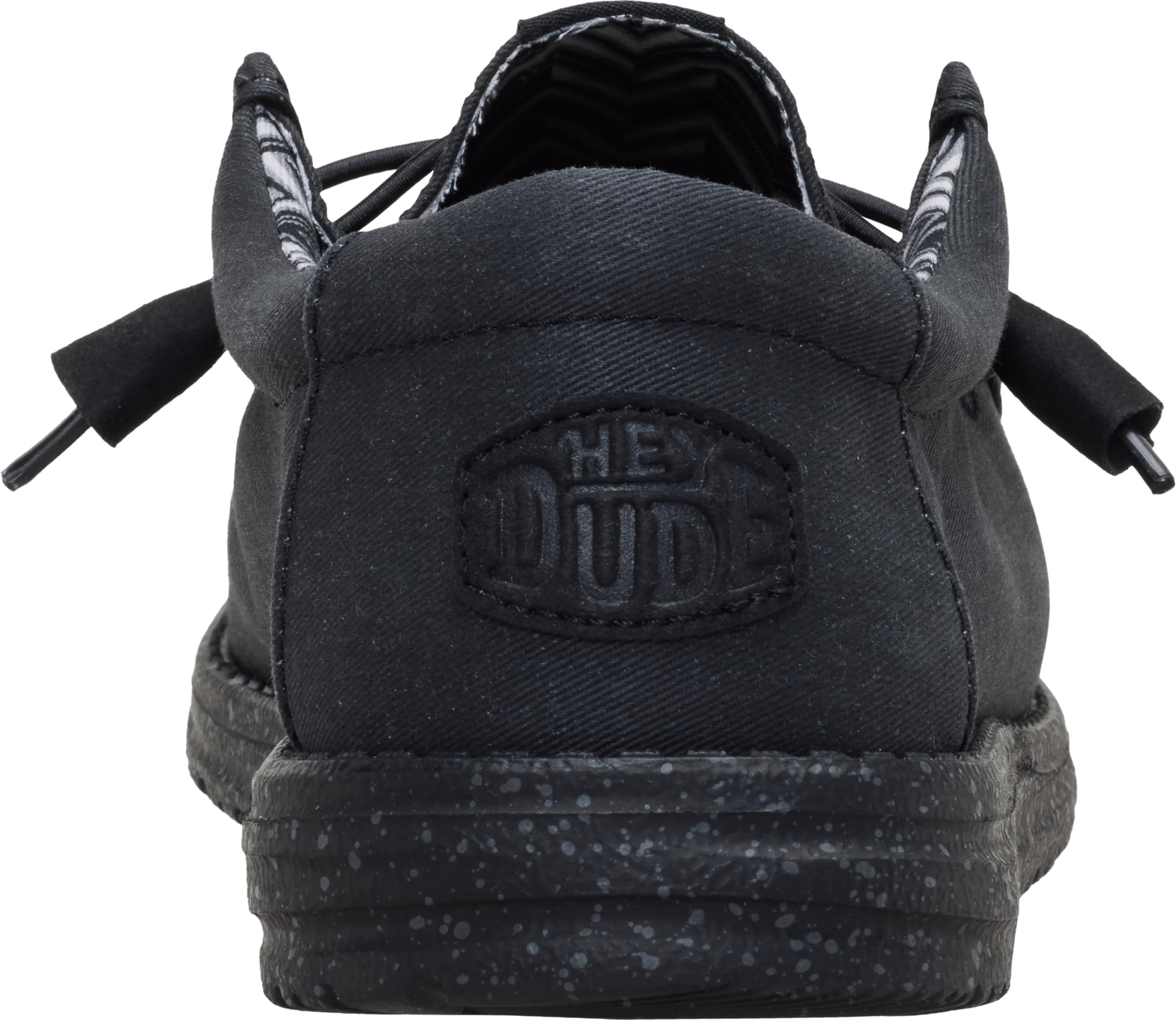HEYDUDE Men's Wally Stretch Canvas Black/Black Size 12 | Men's Shoes | Men Slip-on Loafers | Comfortable & Light-Weight