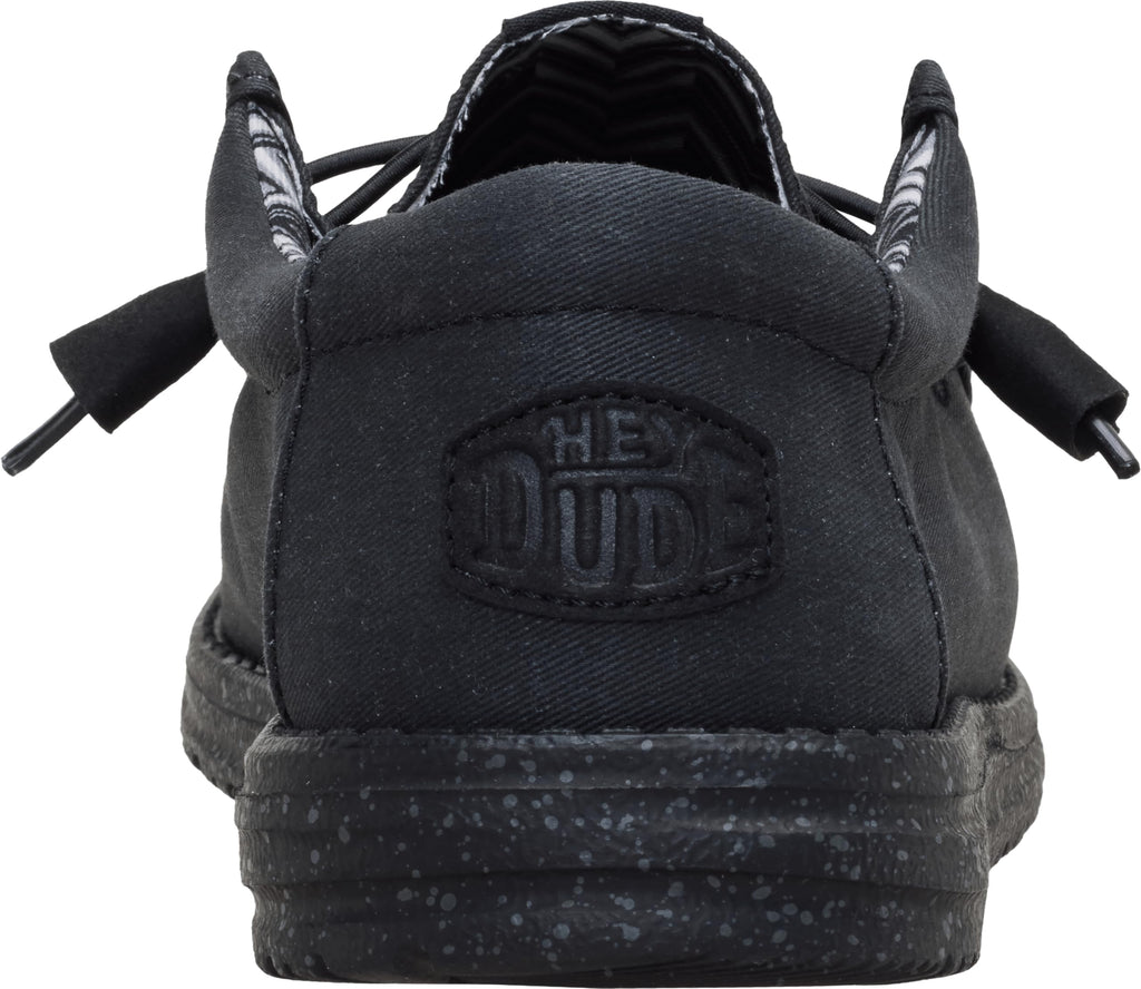 HEYDUDE Men's Wally Stretch Canvas Black/Black