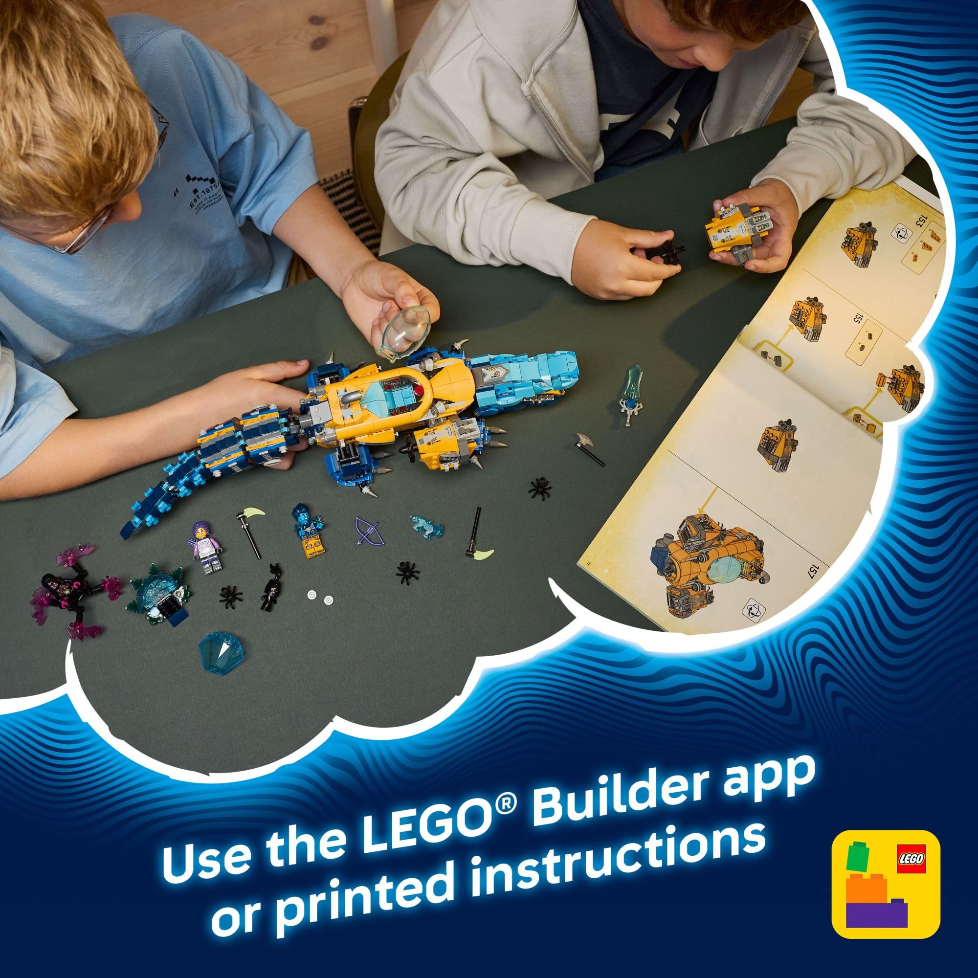 LEGO DREAMZzz Crocodile Submarine Building Toy for Boys & Girls - Pretend Play Set for Kids, Ages 8+, W/2 Build Options - Includes 3 Minifigures & Treasure Creature - Gift Idea for Birthdays - 71512