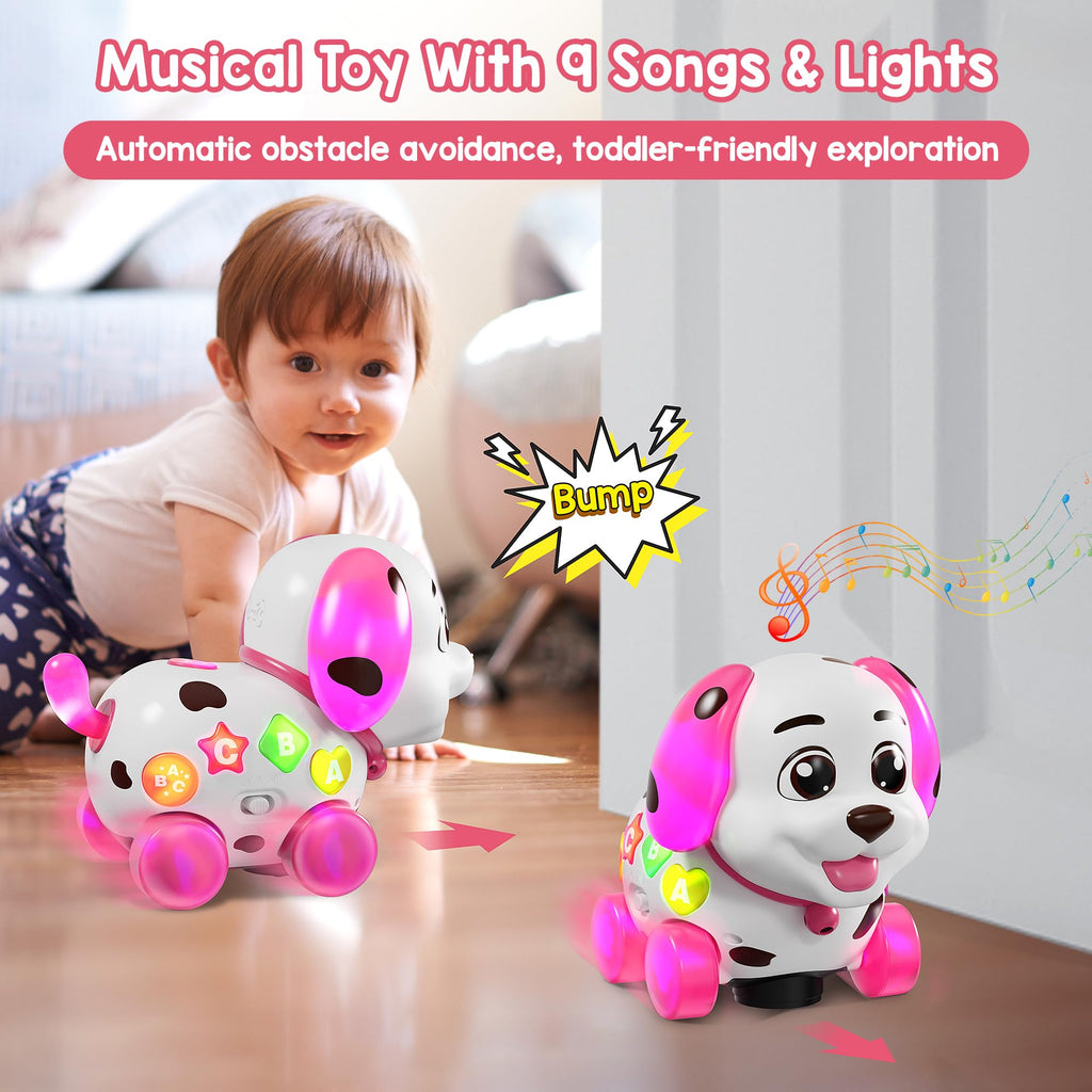 Grasili Musical Bilingual Puppy Toys for 1 Year Old Girl Gifts, First 1st Birthday Girl Gifts for 1 Year Old Toy, Learning Educational Baby Toy 6-12-18 Months