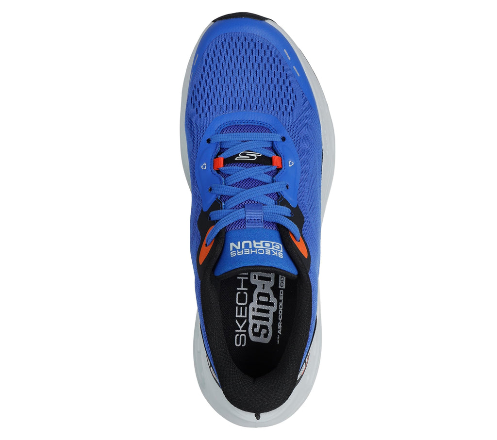 Skechers Men's Max Cushioning Glide Step Advert Hands Free Slip-Ins Sneaker, Blue/Orange, 11.5