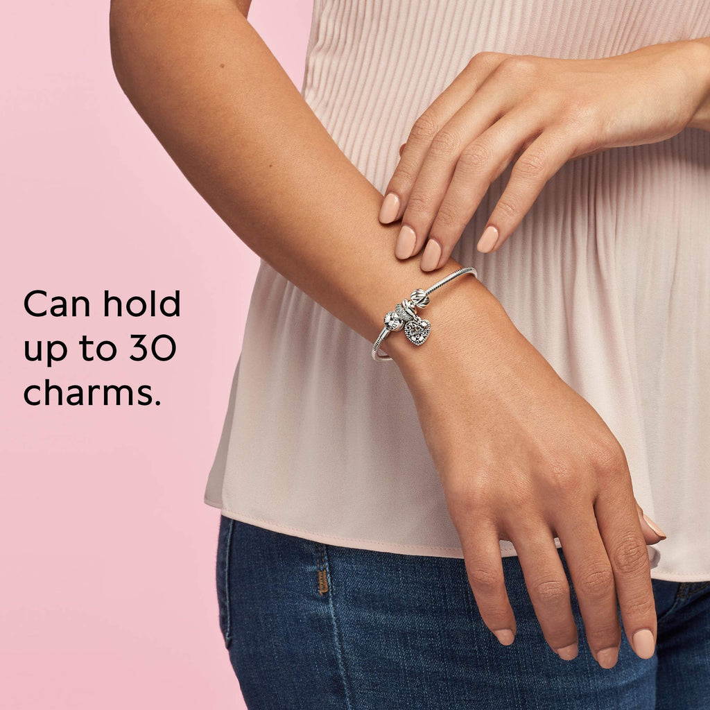 Pandora Jewelry Smooth Moments Snake Chain Charm Sterling Silver Bracelet, 6.3"