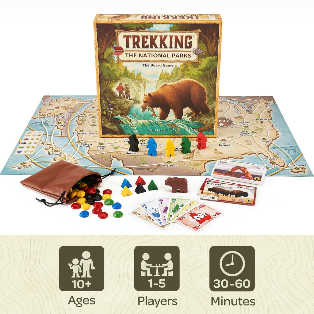 Underdog Games Trekking The National Parks - Award-Winning Family Board Game for Kids Ages 10+ - Easy to Learn, Fun Activities for 1-5 Players, Great for Family Bonding & for National Parks Lovers