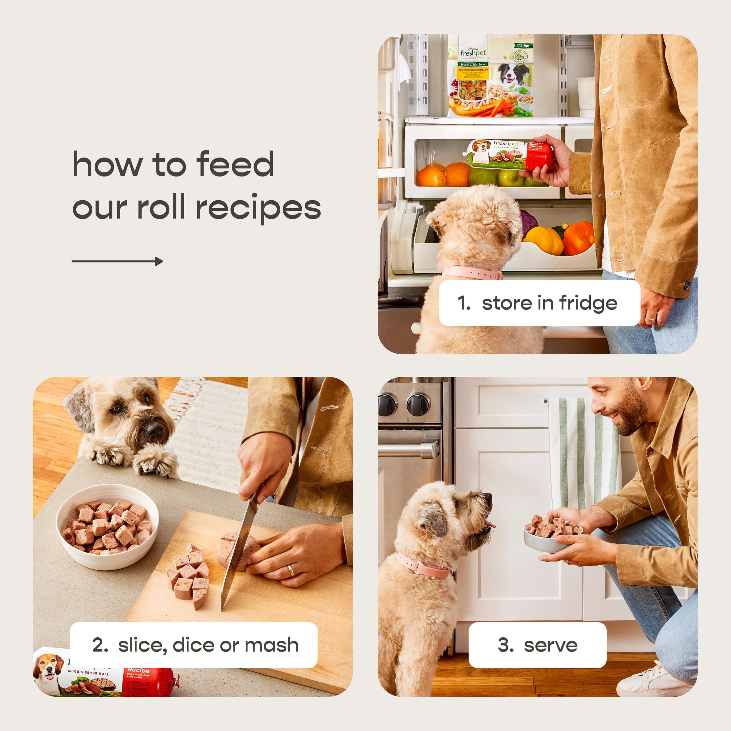 Freshpet Fresh Dog Food, Slice & Serve Roll, Complete Nutrition Chicken Recipe, 1.5 lb.