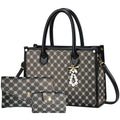Women's Handbags Fashion, 3PCS Top Handle Bags for Women, Handbags Tote Shoulder Purse Set PU Leather Satchel Bag Adjustable Strap Work with Zippe (black)