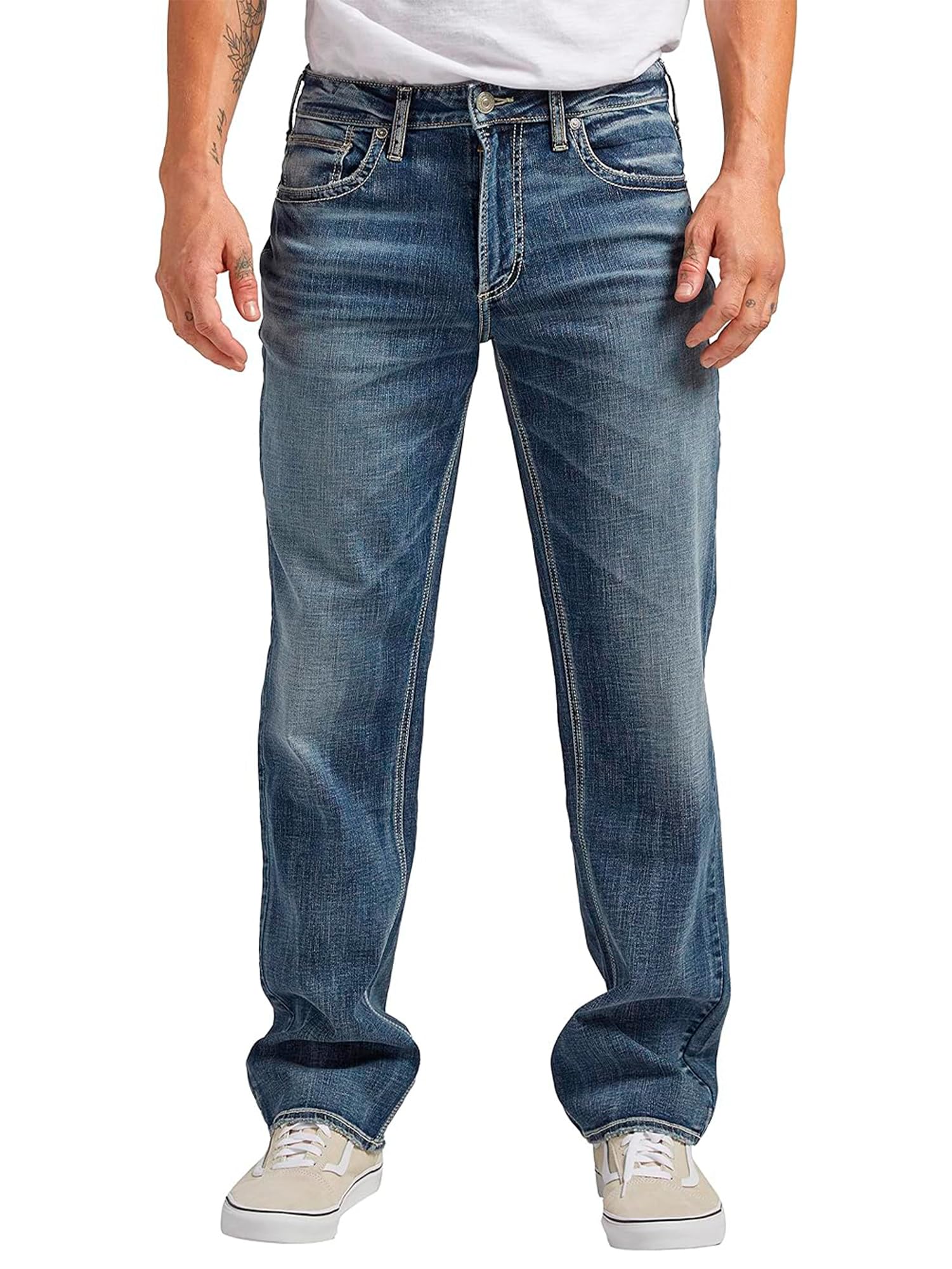 Silver Jeans Co. Men's Grayson Classic Fit Straight Leg Jeans, Dark Wash SDK312, 40W x 32L