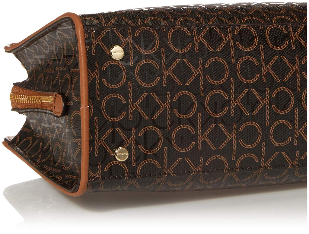 Calvin Klein Margot Textured Logo Emboss Satchel