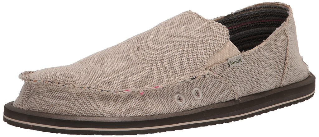 Sanuk Mens Hemp Sidewalk Surfer | Mens Shoes | Slip On Shoes for Men | Men's Slip-on Loafers | Comfort Footbed, Natural, 10