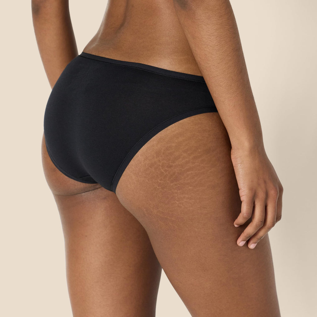 Amazon Essentials Women's Breathable Cotton Bikini Brief Underwear with Full Coverage, Pack of 10, Black, Medium