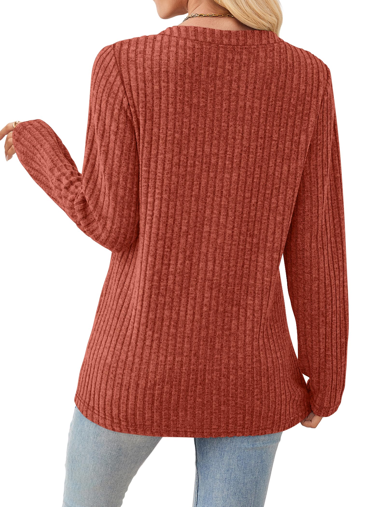 Sampeel Womens Tops Trendy Fall Clothes 2025 Fashion Outfits Winter Clothing Fashion Ladies Sweaters Dressy Casual Shirts Thanksgiving Outfits Comfiest Airport Caramel L
