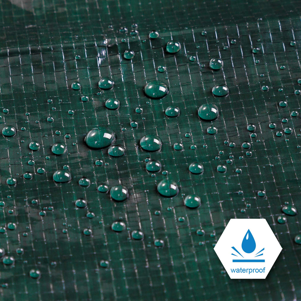 CARTMAN Finished Size 8x10 Feet Waterproof Green Tarp 8 Mil Thick, Multipurpose Protective Cover for Emergency Rain Shelter Camping Tarpaulin