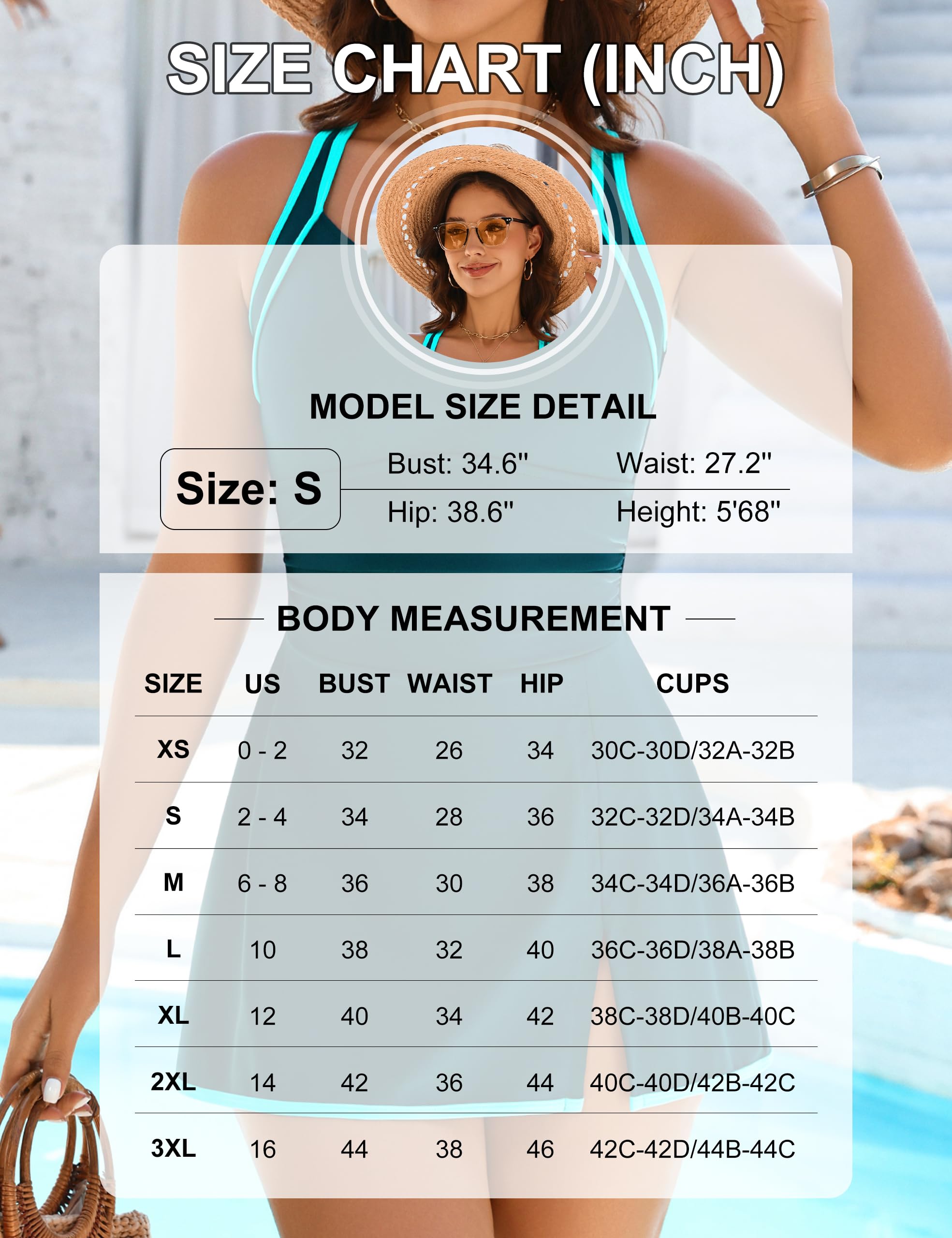 BMJL Women's One Piece Swim Dress Tummy Control Swimsuits Sporty Color Block Bathing Suit Cute Swim Suits 2026 (Large, Black)