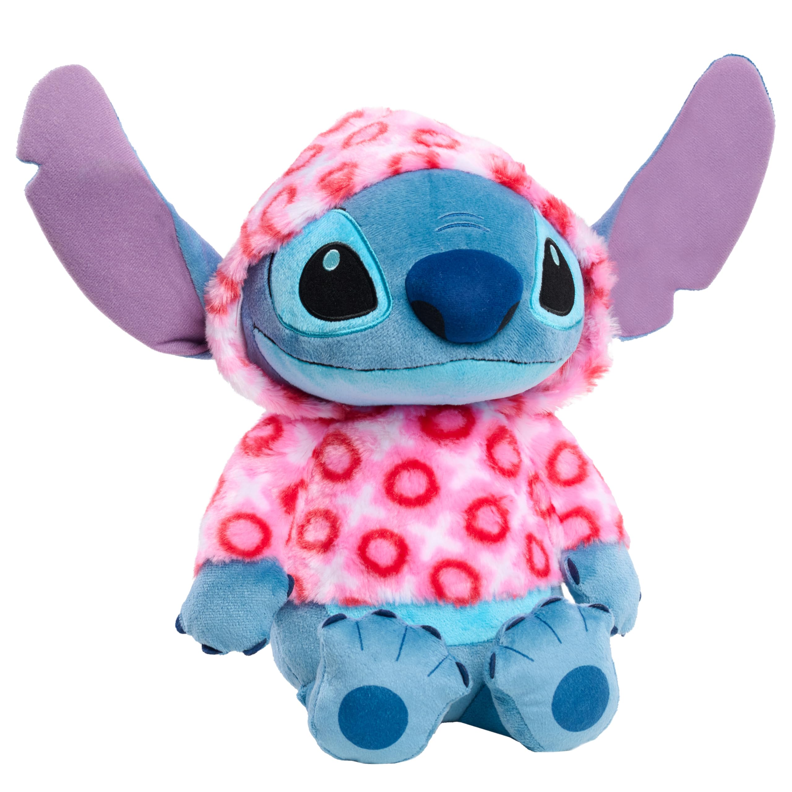 Disney Stitch Large 13-inch Valentines Heart Hoodie Plush Stuffed Animal, Soft & Huggable, Toy for Fans, Girls, Boys, Ages 2 and Up by Just Play