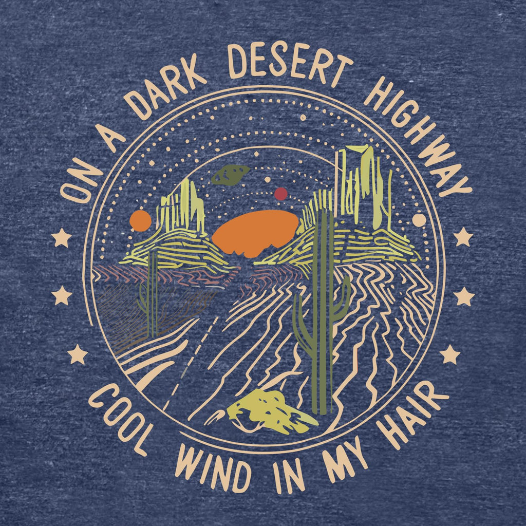 ROSEPARK Women Dark Desert Cute Graphic Tee Shirts Heather Navy X-Large
