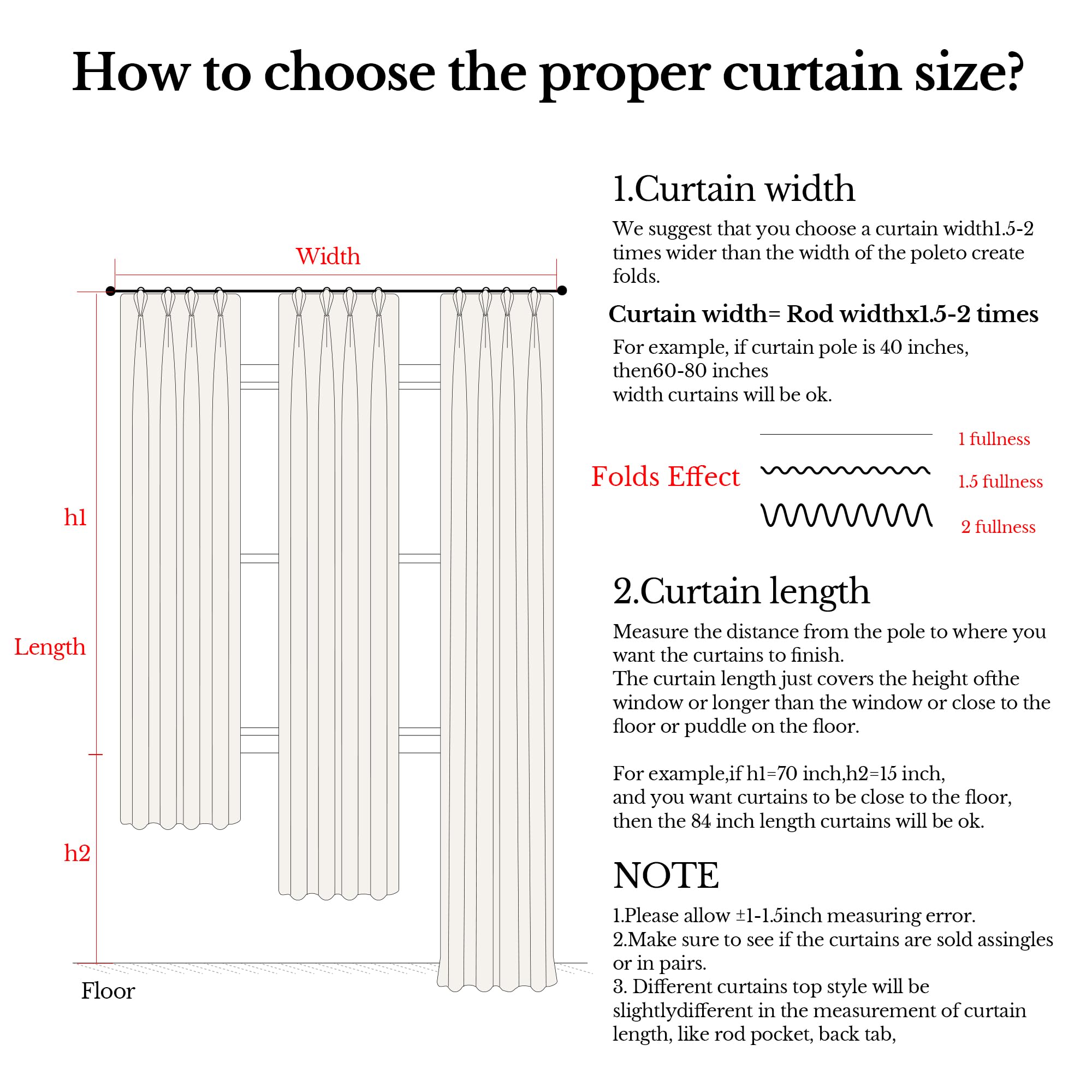 THREE GIRLS Pinch Pleated Curtains Light Filtering Red Floral Curtains for Living Room Bedroom Dining Room 84 Inches Luxury Linen Drapes Farmhouse Window Curtains with Hooks - 2 Panels Set, 40" x 84"