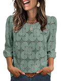 Sampeel Spring Tops for Women Trendy 2026 Summer Vacation Outfits Business Casual Work Tops 3/4 Sleeve T Shirts Comfy Tshirts Shirts Cute Fashion Clothing Green XL