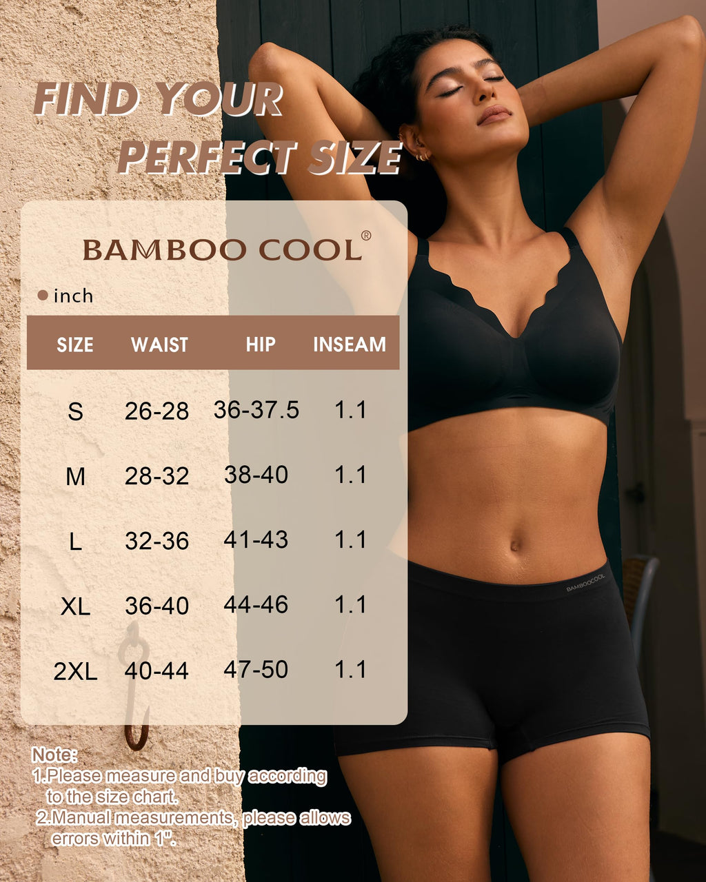 BAMBOO COOL Womens BoyShorts Underwear Seamless Boxer Briefs Mid Waist Full Coverage Moisture Wicking Ladies Panties 5 Pack