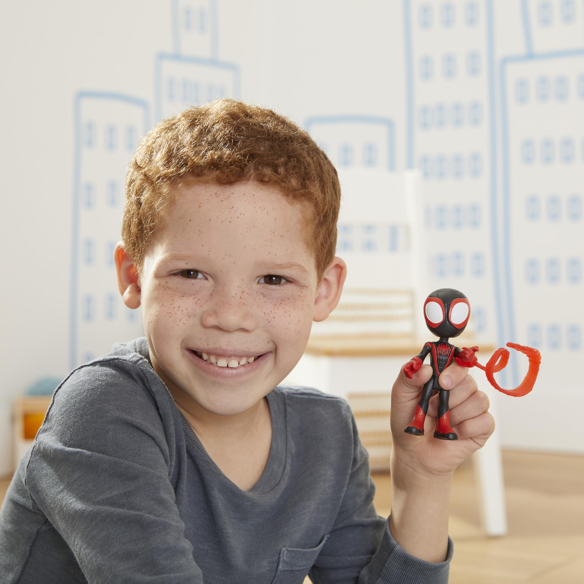 Spidey and his Amazing Friends 3-Pack, 4-Inch Scale Marvel Action Figures, Includes 3 Figures and 3 Accessories, Spider-Man, Ghost-Spider & Miles Morales (Amazon Exclusive)