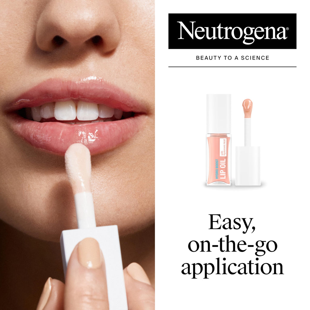 Neutrogena Hydro Boost Lip Hydration Kit with Light Pink Tinted Lip Oil and Clear Overnight Lip Sleeping Mask, Both with Hyaluronic Acid Designed to Nourish & Hydrate Day & Night, 2 items