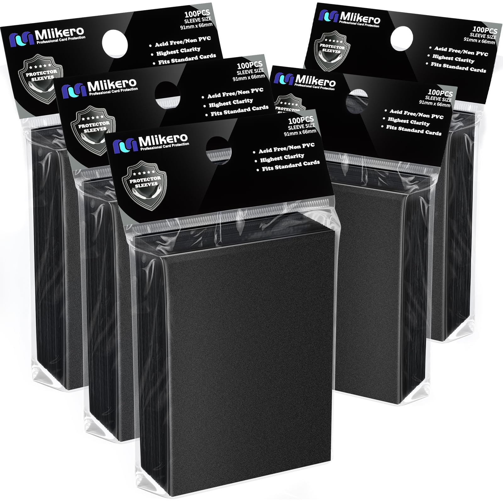 500 Counts Black Card Sleeves, Matte Card Sleeve Deck Card Protectors, Trading Card Sleeves Fit for MTG, TCG and Sports Cards