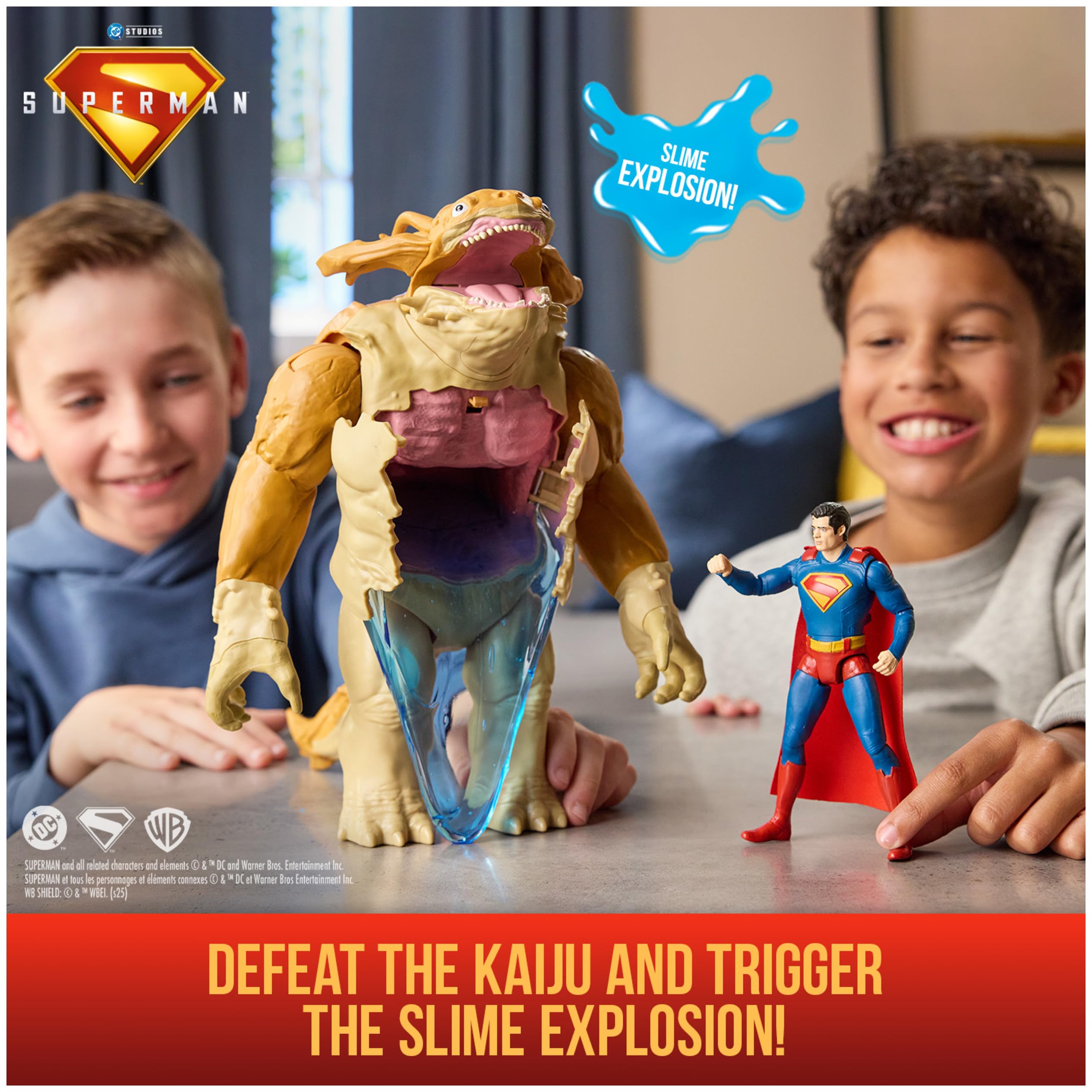 DC Comics, Superman, Superman Vs. Kaiju Slime Battle, Action Figure with GiantKids Playset, Super Heroes Toys for Boys and Girls Ages 4 and Up