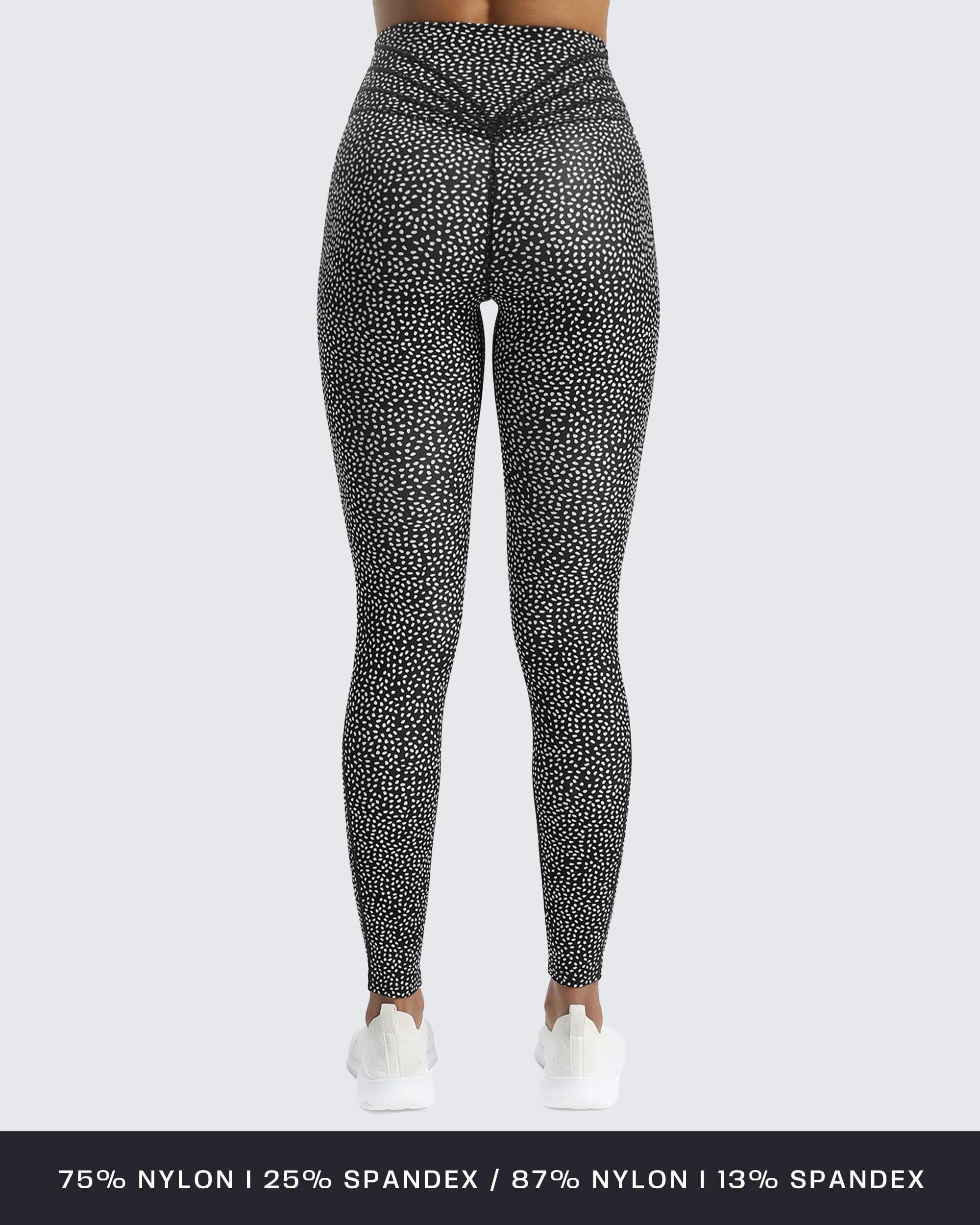 Aoxjox High Waisted Workout Leggings for Women Trinity Yoga Pants 26.5" (Blackness Dot Print, 3X-Large)
