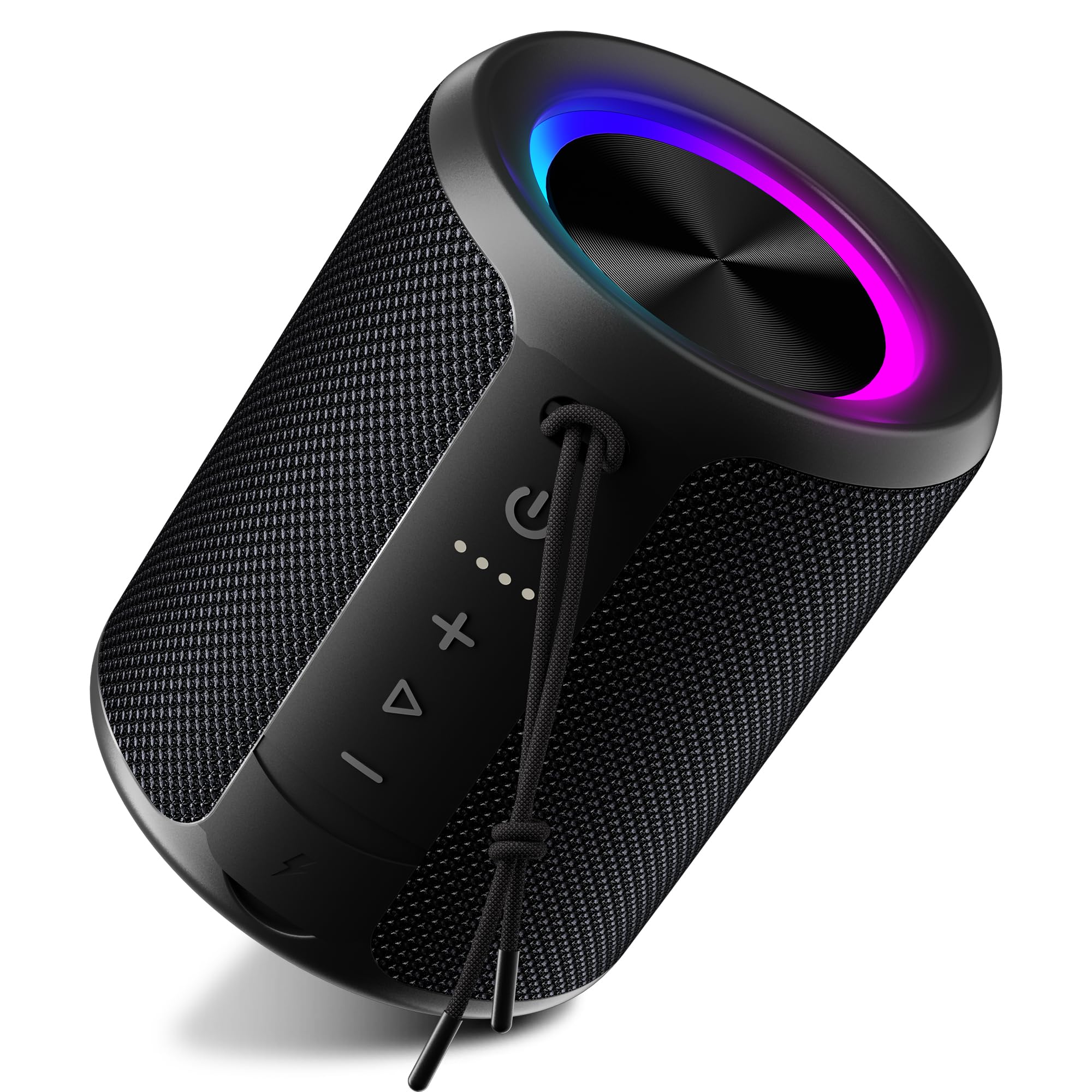 DUDGSIS Portable Bluetooth Speaker, IPX7 Waterproof Wireless Speaker with 20W Loud Stereo Sound, 15H Playtime & Beat-Synced RGB Light, Small Outdoor Speaker for Shower, Pool, Beach, Hiking and Gifts