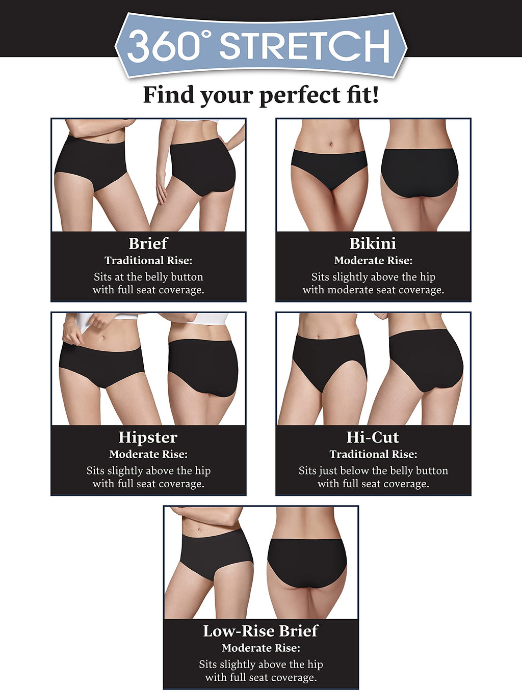 Fruit of the Loom womens 6 Pack Seamless Underwear Multipack Briefs, Hi Cut - Pack Assorted Colors, 10 US