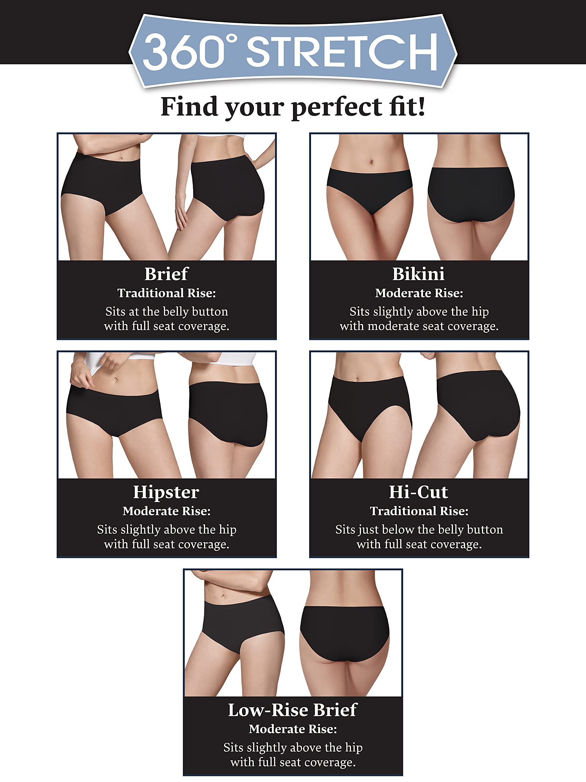 Fruit of the Loom womens 6 Pack Seamless Underwear Multipack Briefs, Hi Cut - Pack Assorted Colors, 10 US