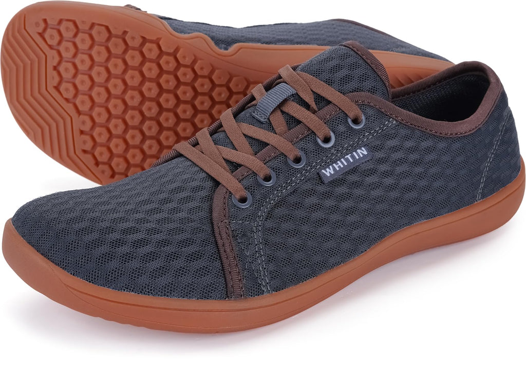 WHITIN Men's Water Shoes Quick Dry Aqua Minimalist Barefoot Sneakers Size 9.5-10 Minimus Beach Swimming River Hiking Trail Kayak Boating Dark Grey 43