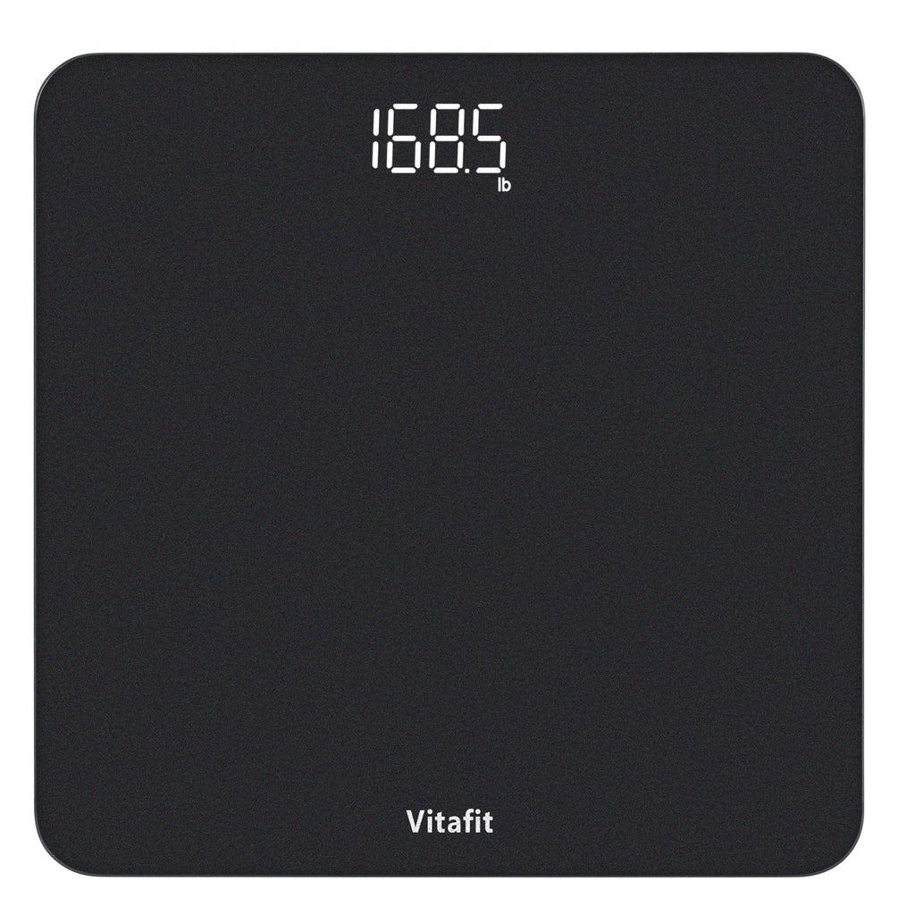 Vitafit Scale for Body Weight, High Accuracy 0.1lb by Our Professional Factory Since 2001, Digital Weight Scale LED and Step On, 3*AAA Batteries Included, 400lb/182kg, Spray Silver Black