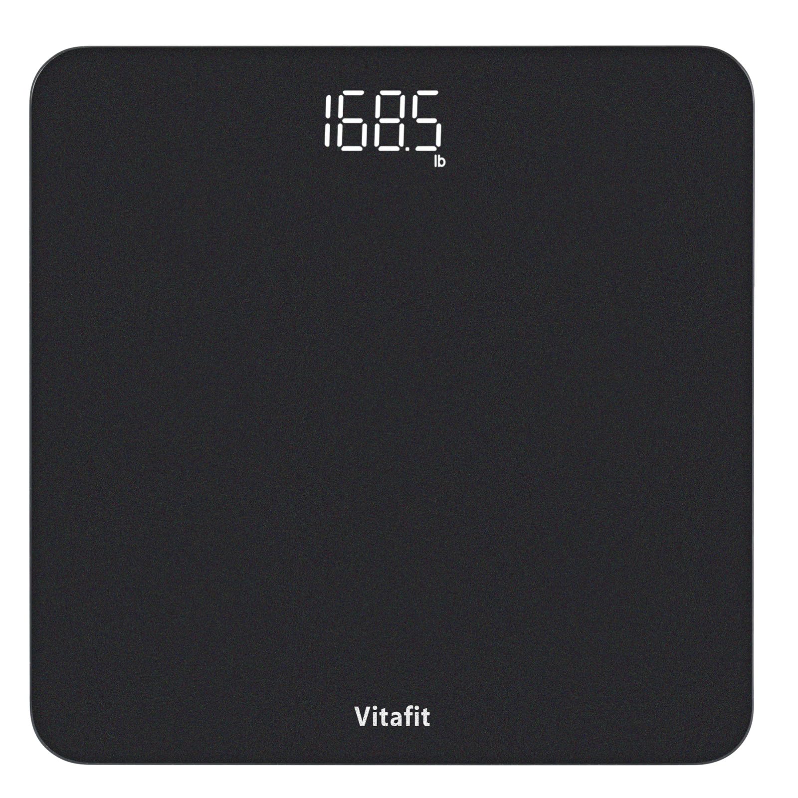 Vitafit Scale for Body Weight, High Accuracy 0.1lb by Our Professional Factory Since 2001, Digital Weight Scale LED and Step On, 3*AAA Batteries Included, 400lb/182kg, Spray Silver Black