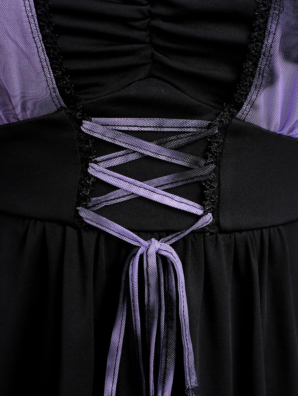 ROSE GAL Women Plus Size Romantic Gothic Lace-up Mesh Bell Sleeves Tee Renaissance Top Gothic Top(Purple_1/L)