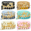 Bohemian Bracelet Sets for Women - 6 Sets Stackable Stretch Bracelets Multi-color Boho Hippie Bracelets Dainty Jewelry (Seed bead bracelet sets)