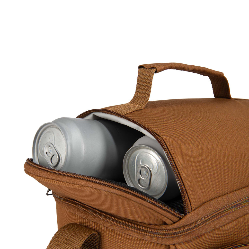 Carhartt Camping Cooler, Worksite Lunchbox, Soft Shell Lunch Bag for Construction Sites, Work and Everyday Use, Brown