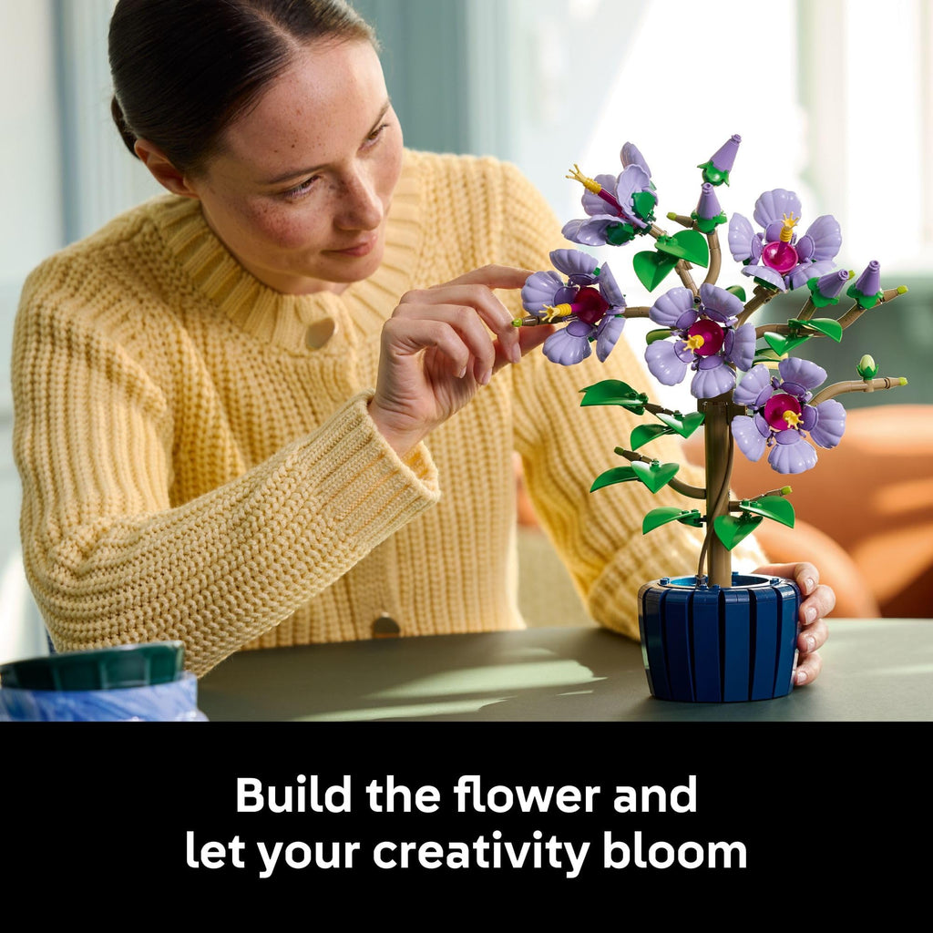 LEGO Botanicals Hibiscus Flower Building Set - Artificial Plant & Flower Building Blocks for Women & Men, Ages 18+ - Home, Office Decor Gift Idea - 10372