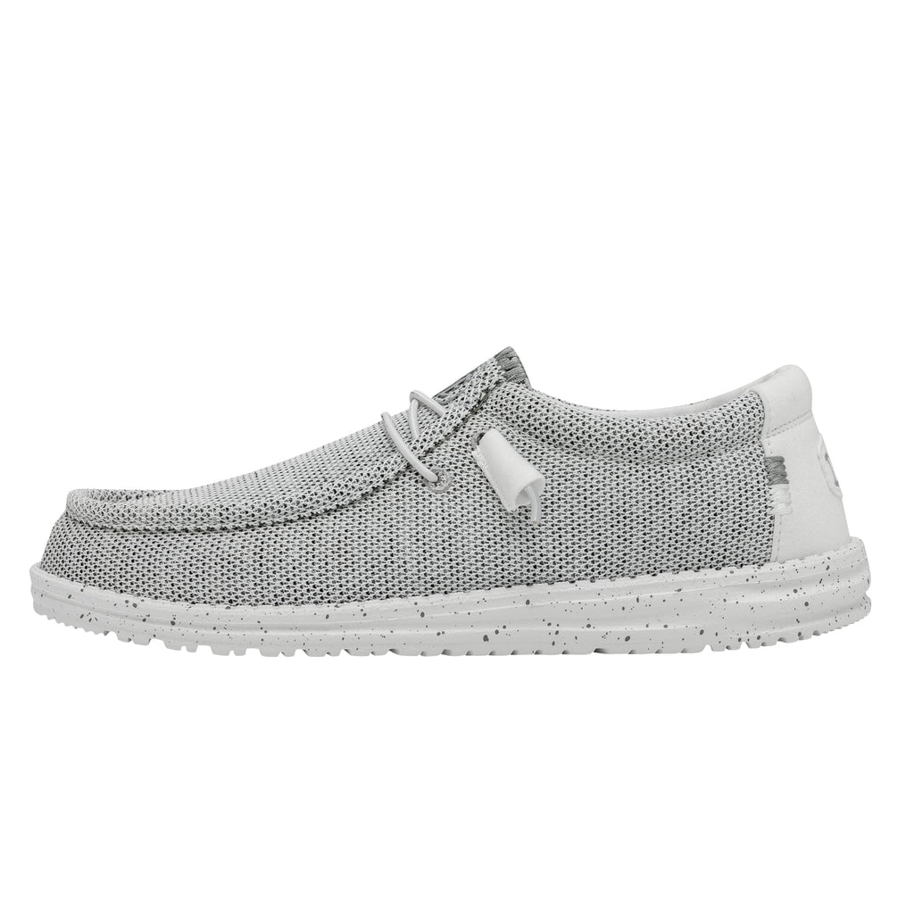 HEYDUDE Men's Wally Sox | Mens Shoes | Men's Lace Up Loafers | Comfortable & Light-Weight Stone White