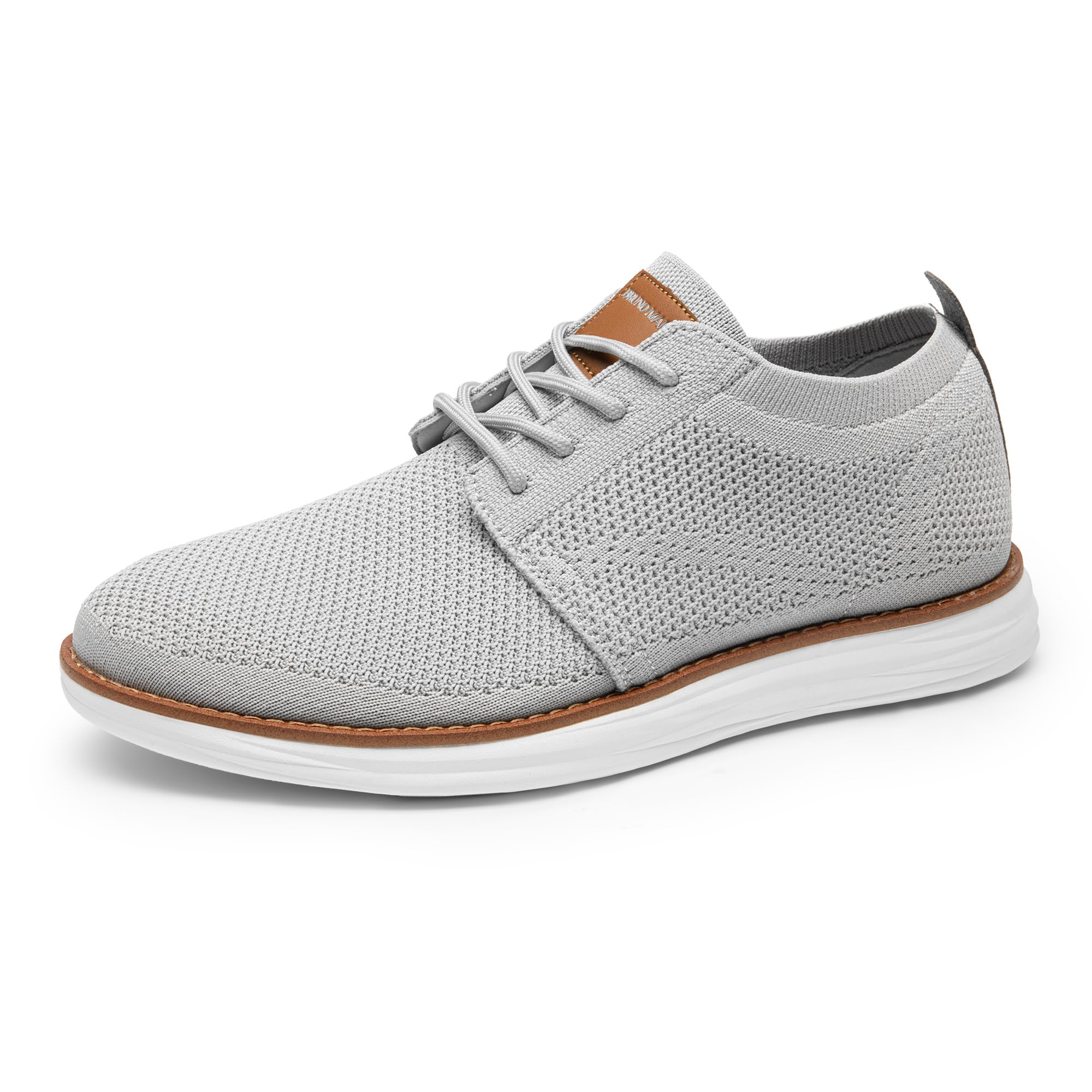 Bruno Marc Men's KnitFlex Breeze Mesh Oxford Sneakers - Breathable Business Casual Shoes Lightweight & Comfortable Walking Shoes for Men, Size 12,Grey,GRAND-01