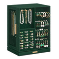 SONGMICS Jewelry Box 360° Rotating, Jewelry Storage Case with 5 Drawers, Jewelry Organizer, Glass Window, Spacious, Vertical Jewelry Storage, Open Design, Great Gift, Forest Green UJBC170C01