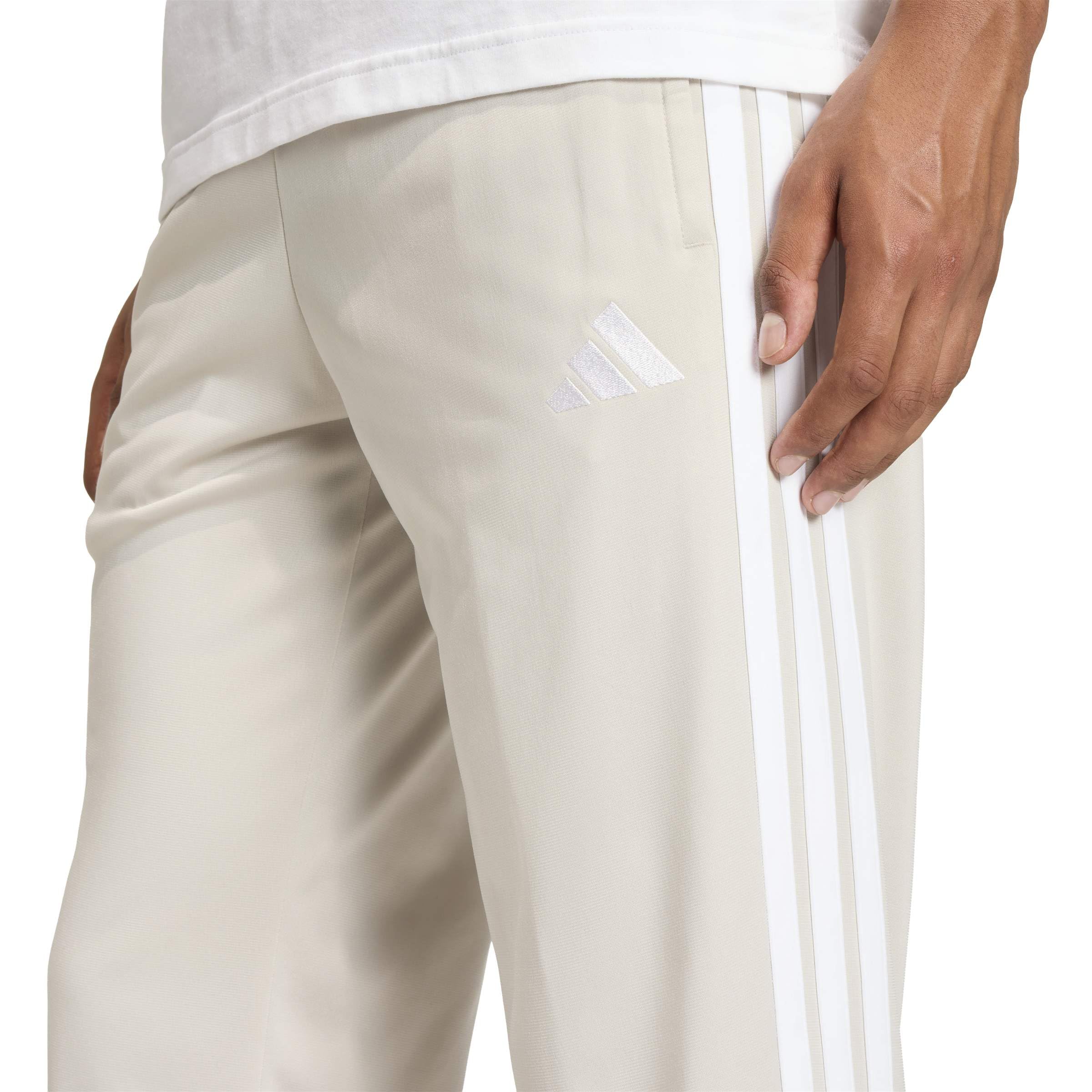 Adidas Men's 3-Stripes Tricot Opem Hem Track Pants, Wonder Alumina, Large
