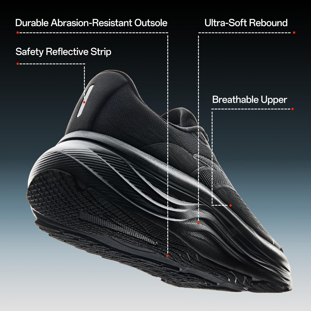 ANTA Men’s PG7 Running Shoes Cushioning Comfortable Breathable Athletic Workout Gym Cross Trainer Sports Sneakers, Black, 10.5
