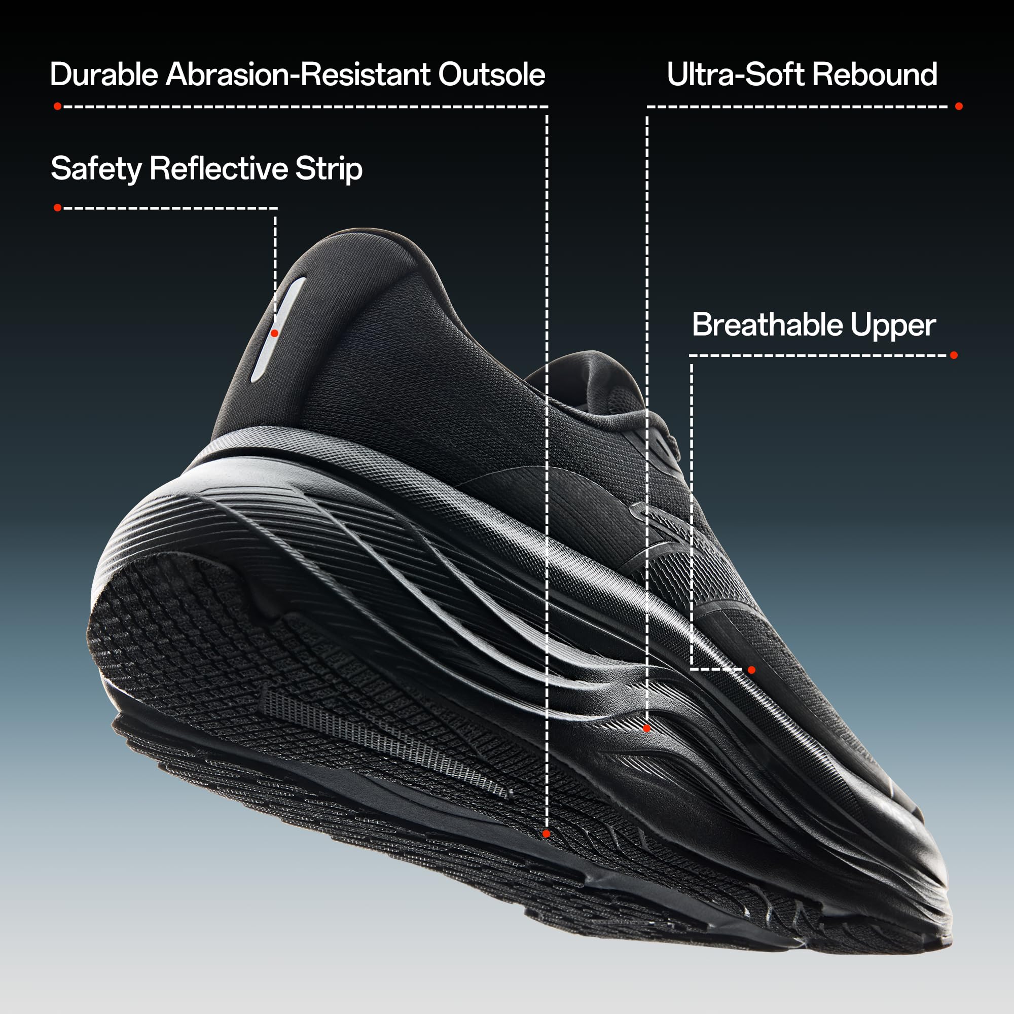ANTA Men’s PG7 Running Shoes Cushioning Comfortable Breathable Athletic Workout Gym Cross Trainer Sports Sneakers, Black, 10.5