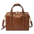 Fossil Women's Carlie Leather Satchel Purse Handbag, Satchel Purse for Women, Brown