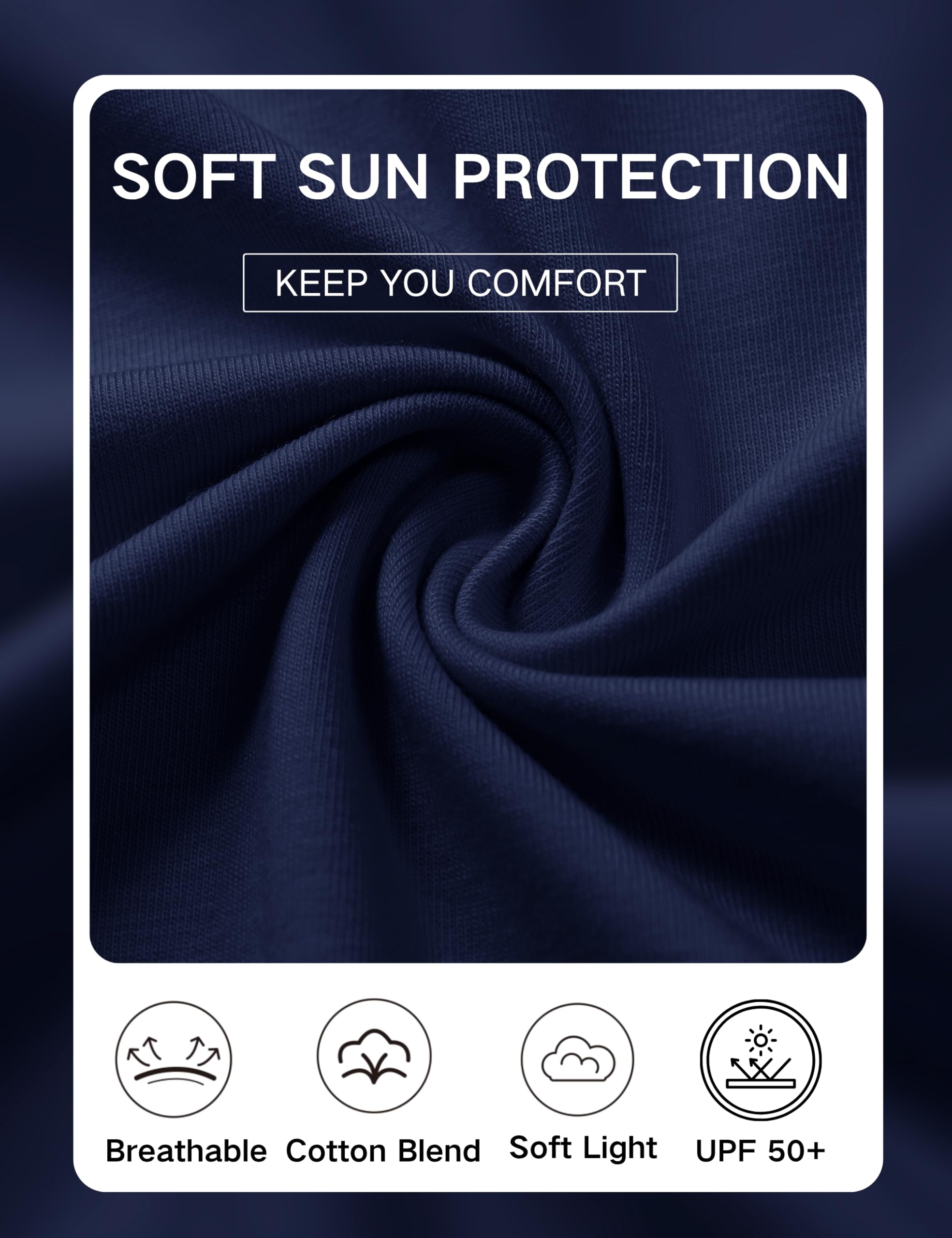 YUCOLEN T Shirts for Women Cotton Short Sleeve V Neck Basic Tees Soft Breathable UPF 50+ Tops for Summer Spring Navy Blue